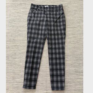 Nine West Heidi Black Gray Check Pull On Skinny Pant 14